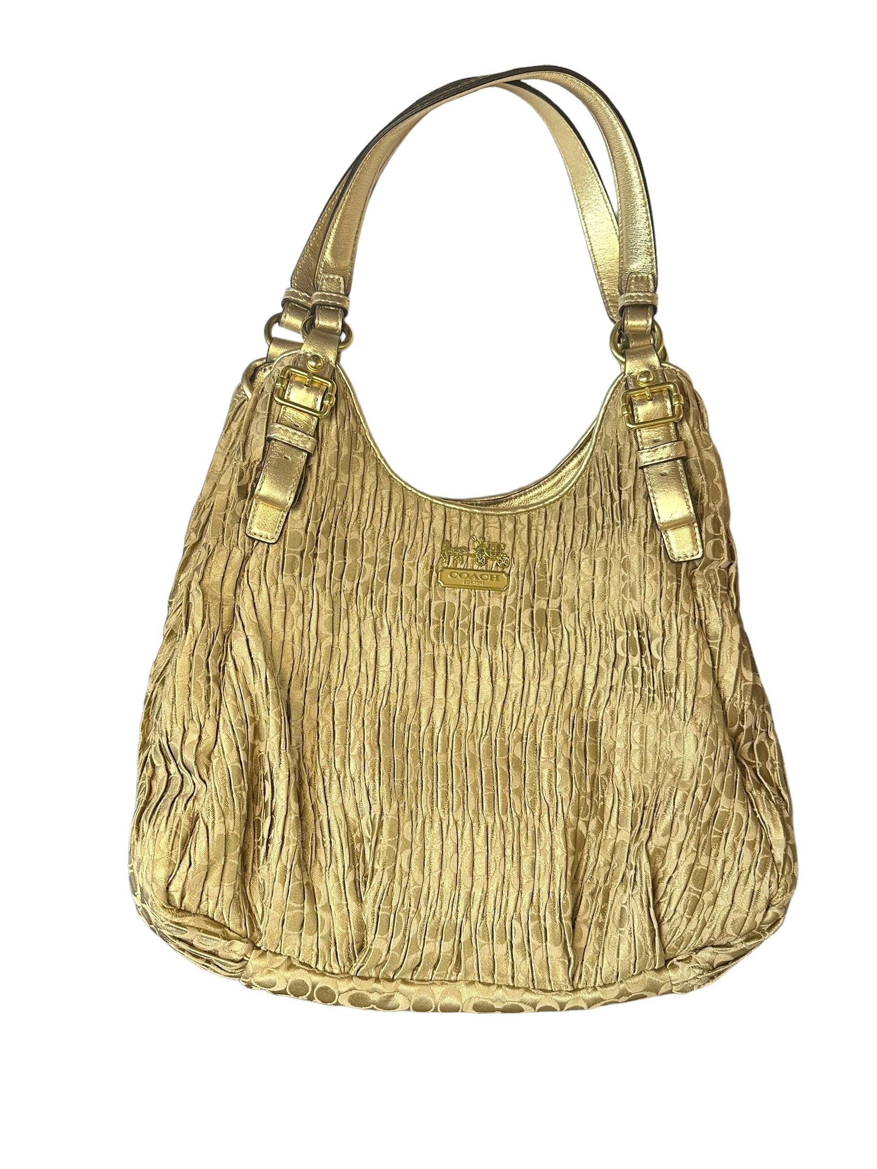 COACH Madison Maggie Gold Ruched Bag