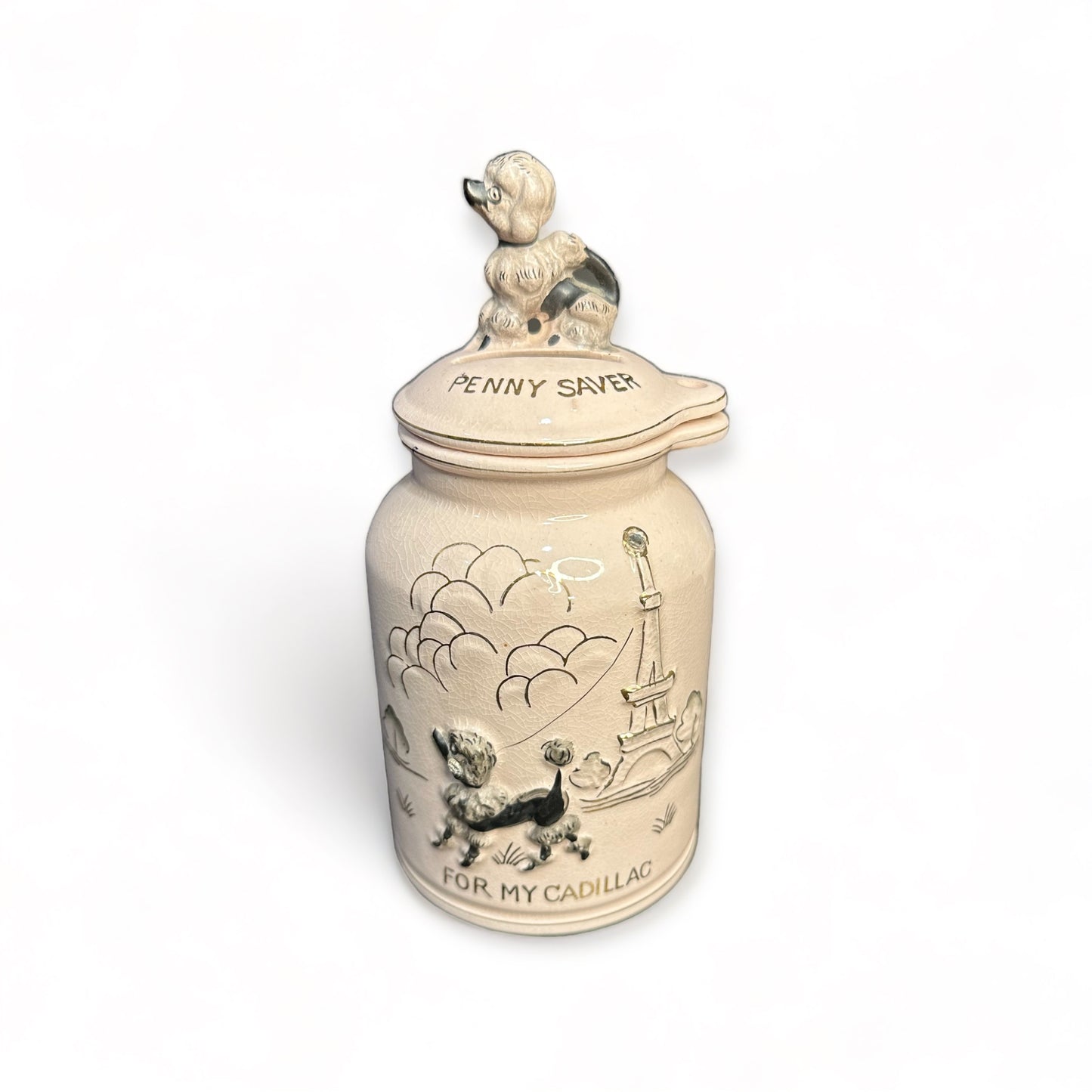 poodle penny saver jar - vintage