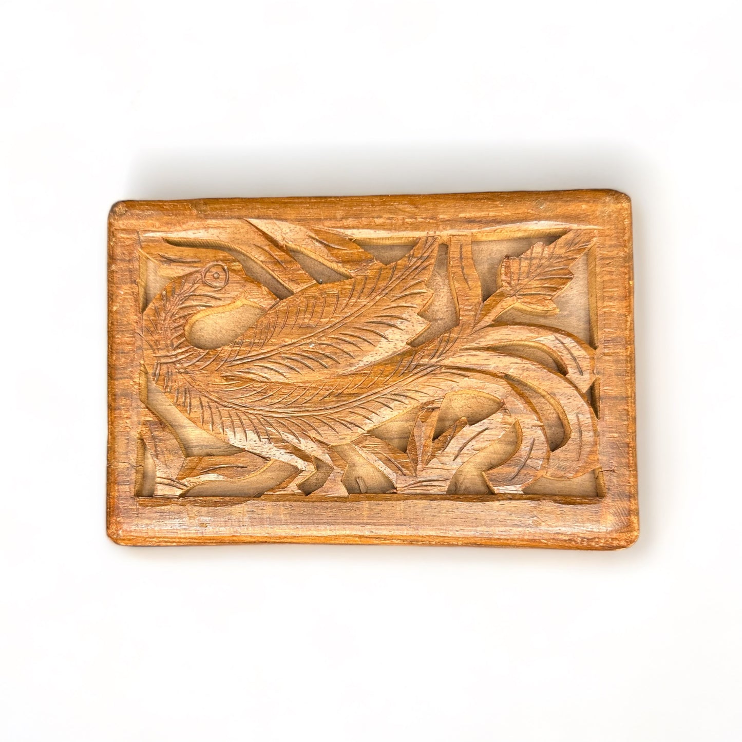 hand carved wood box