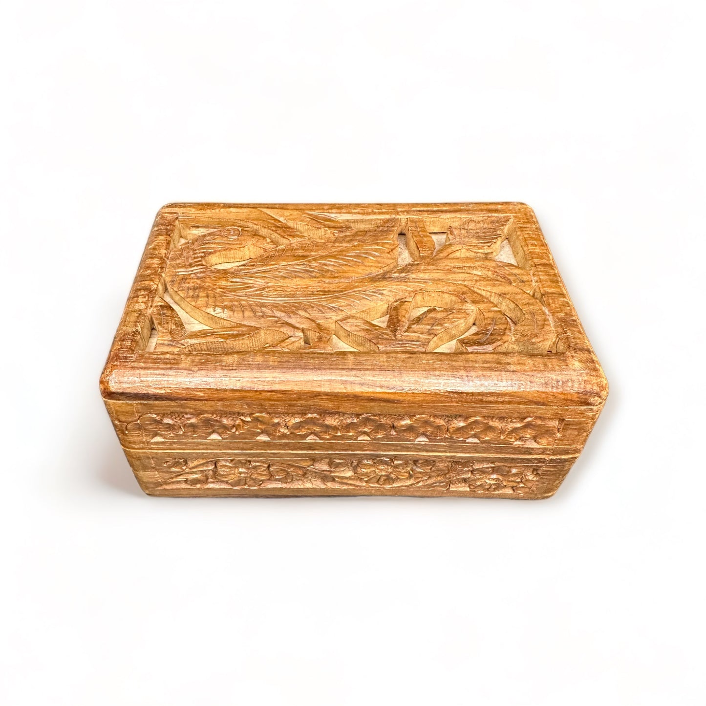 hand carved wood box