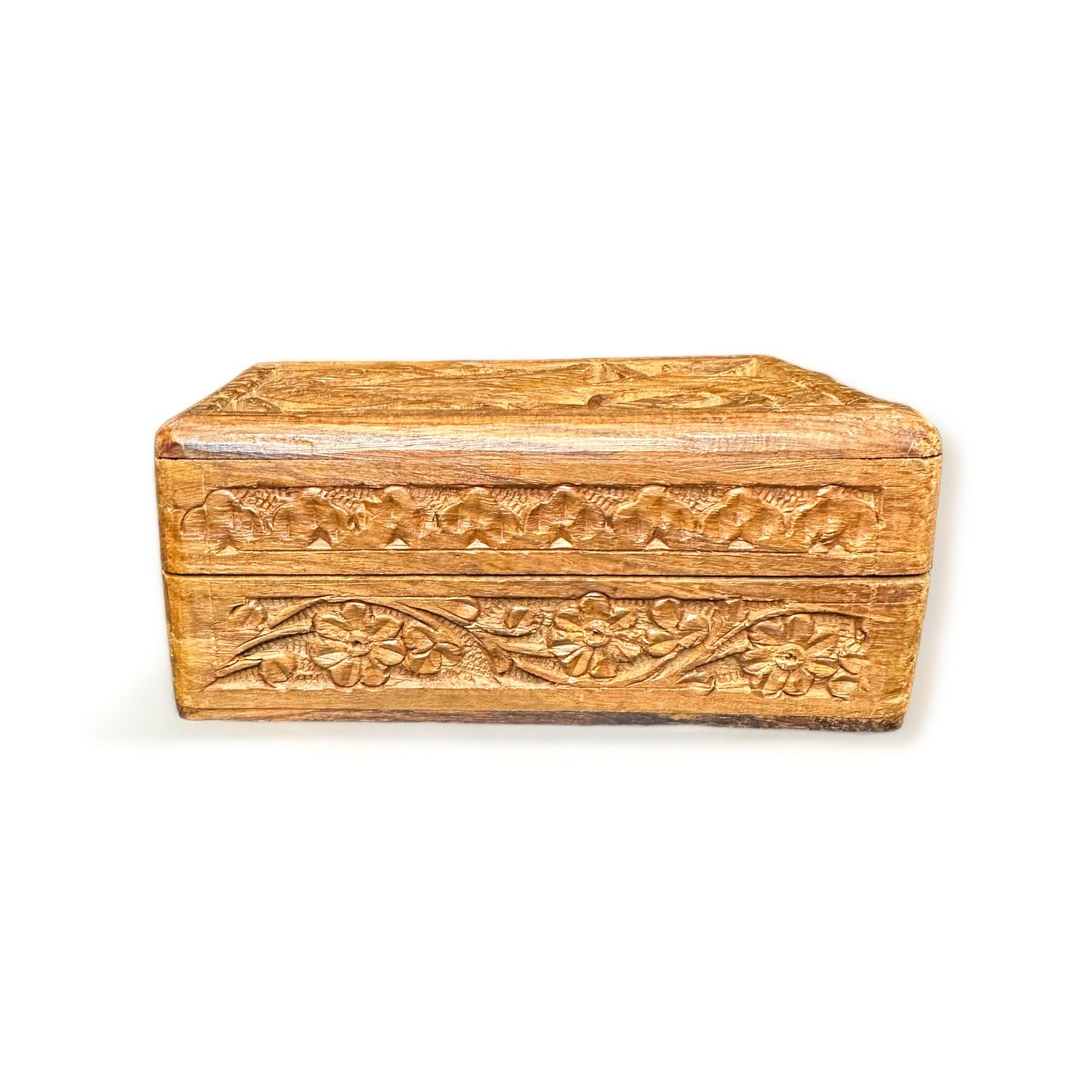 hand carved wood box