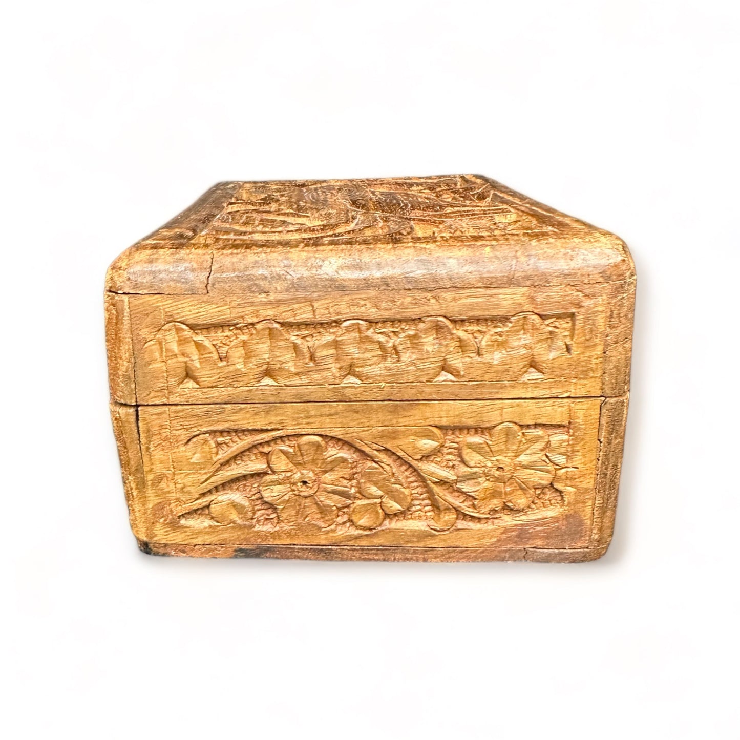 hand carved wood box