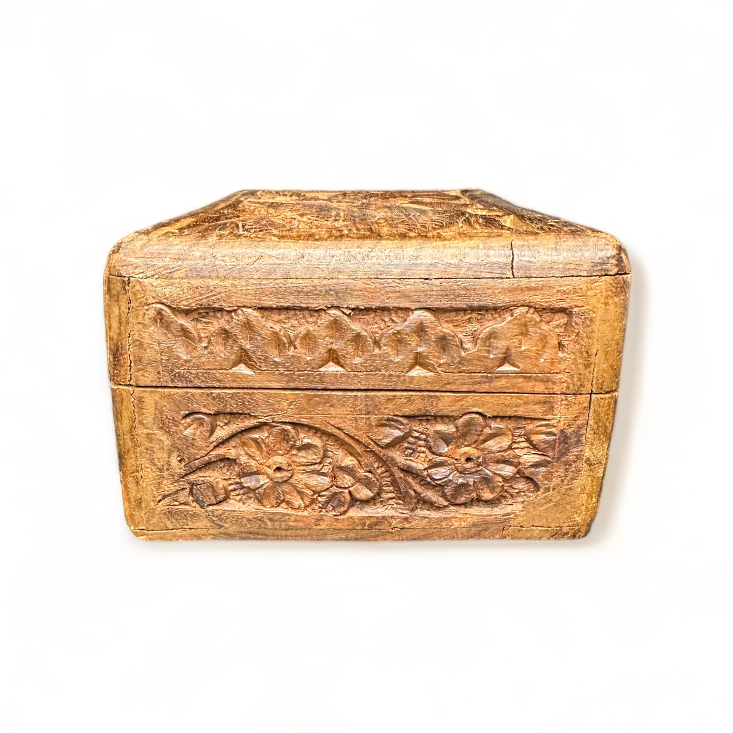 hand carved wood box
