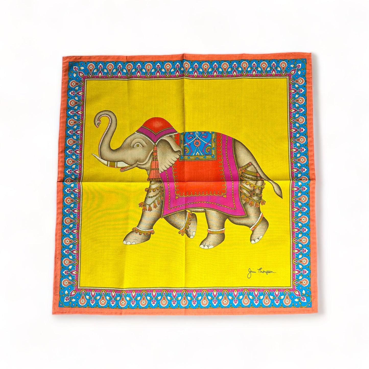 Jim Thompson elephant pocket square